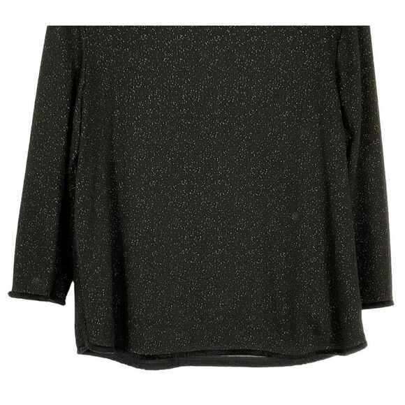 W5 Black Print Long Sleeve Top, Manufacturer Frayed Sleeves and Hem, Women's XL - Picture 2 of 10